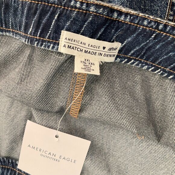 American Eagle Aerie Women's XXL Denim Pull On Maxi Skirt Slit Blue NWT - Picture 9 of 10